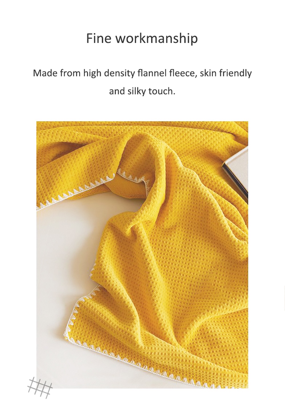 Waffle Flannel Fleece Throw Blanket-7